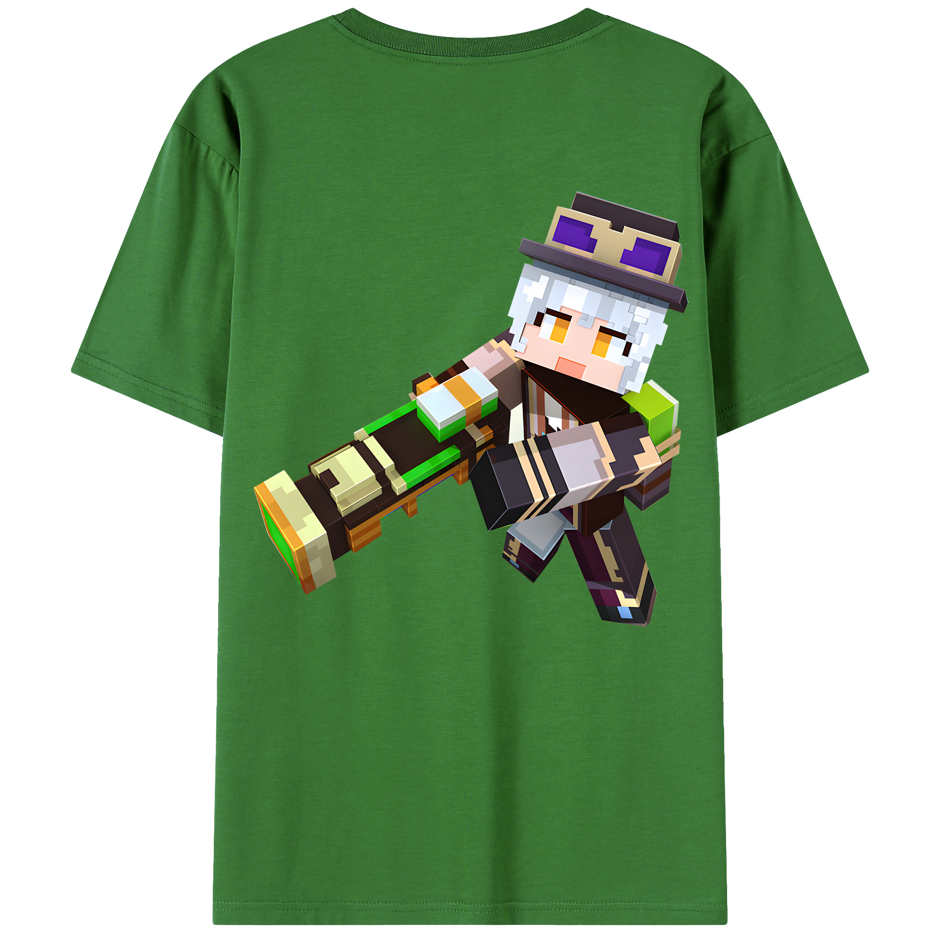 （画像用） マインクラフト ブロックの世界 Minecraft MC Block world レディース半袖Tシャツ(バックプリント)